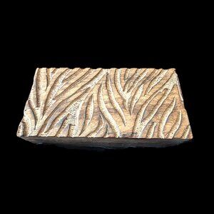 Handcrafted Carved Wooden Box w/Hinged Lid